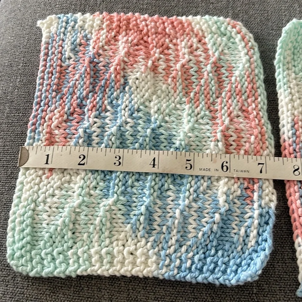 Handmade knitted pastel washcloths/dishcloths